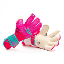 Load image into Gallery viewer, Pair of SP Earhart goalkeeper glove for women on the ground.