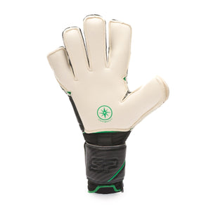 Professional black SP Mussa glove showing the palm with double latex layer in the palm